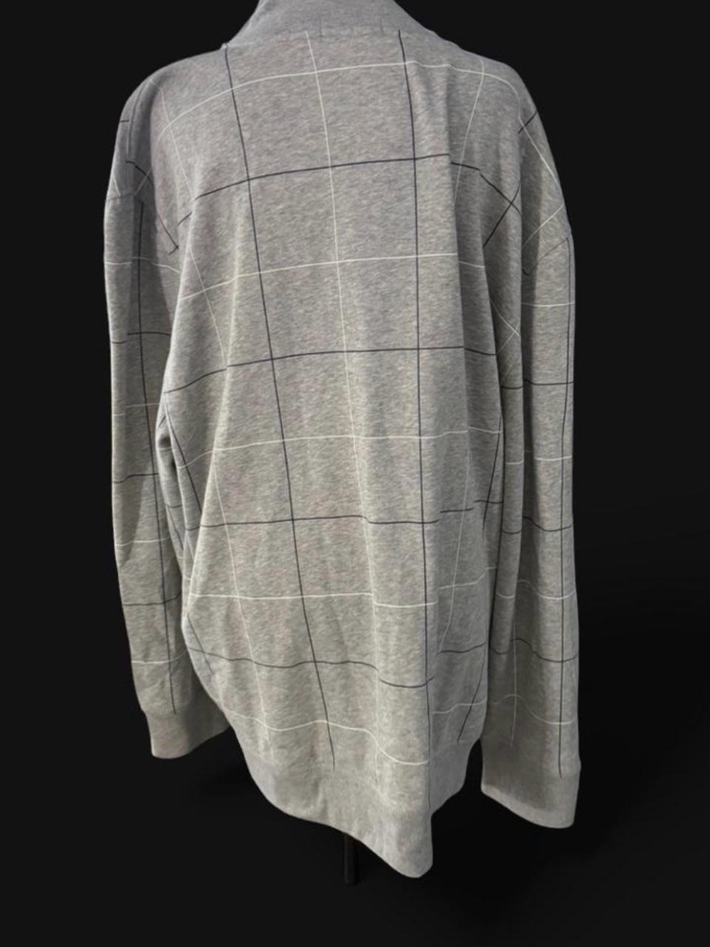 Nautica Men's Grey Grid Quarter-Zip Pullover - Picture 3 of 6
